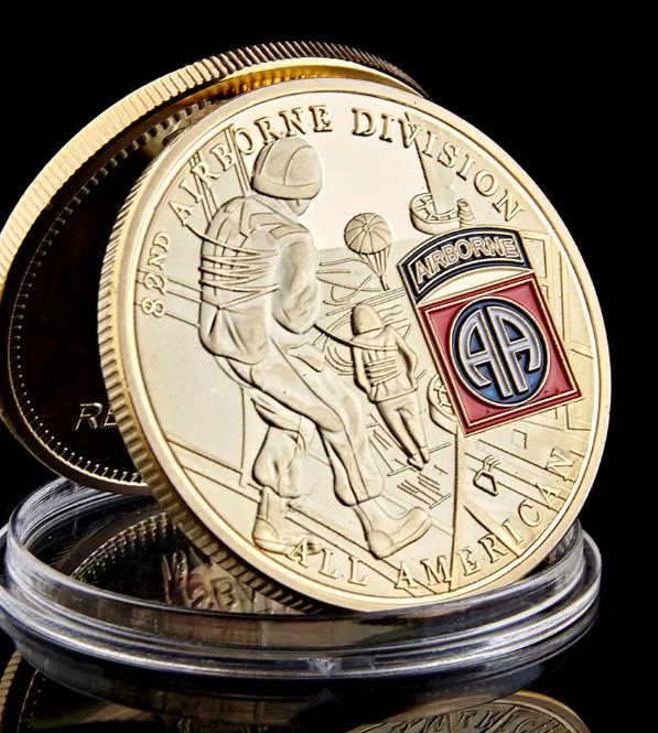 Gold Military USA Challenge Coins Custom Souvenir Coin 82nd Airborne Division United States