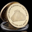 2007 Chichen-Itza Mexico New Seven Wonders of The World Gold Plated Coin With Hard