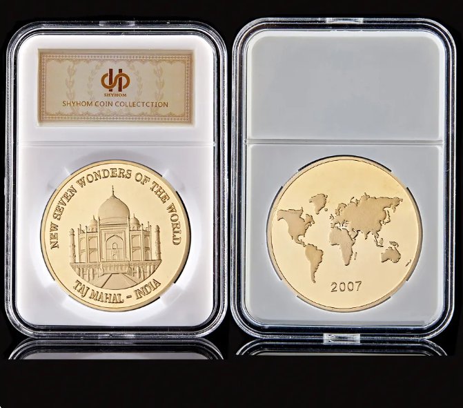 2017 Asian India Taj Mahal World New Seven Wonders Coin Plated Gold Medal Online For Collection
