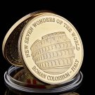 Gold Plated Coin Ancient Italy Roman Colosseum 2017 New Seven Wonders of