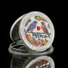 Forever Love Happiness Love Is Precious Bird Painted Acrylic Diamond Silver Plated Comme