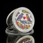 Forever Love Happiness Love Is Precious Bird Painted Acrylic Diamond Silver Plated Comme