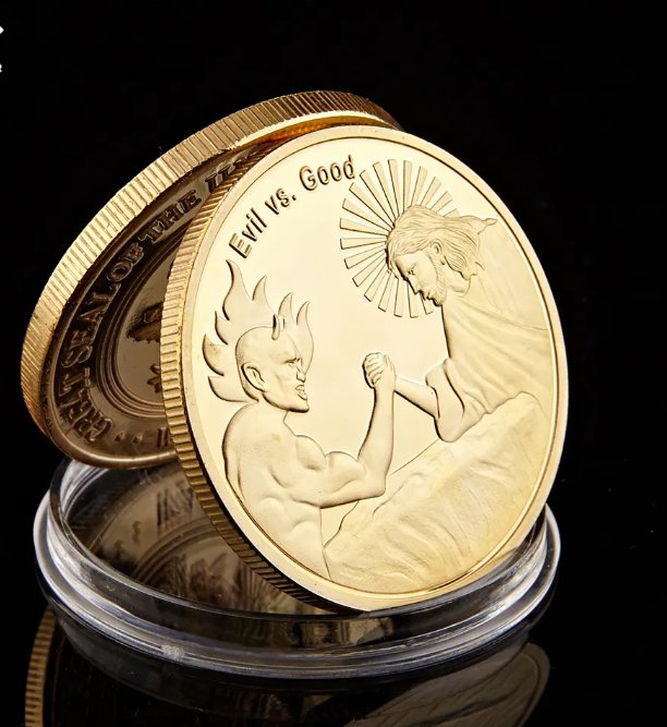 USA In God We Trust God Jesus Vs Evil Satan Christ Coin American Souvenir Coin Collectio