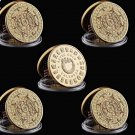 5PCS/Lot Mexico Gold Plated Calendar Azetc Gold Culture Souvenir Copy Coin Collectibles
