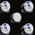 5PCS Jesus Christianity South America Brazil Rio Landmark Commemorative Silver Plated Coin