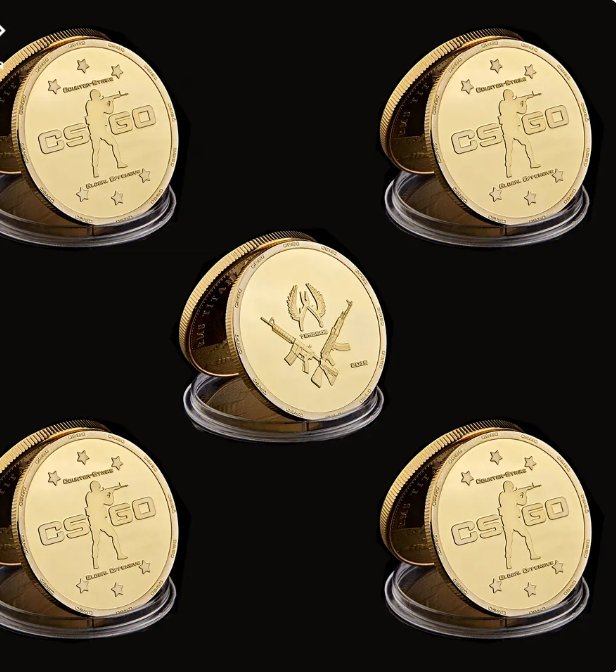 5PCS Computer Game CS GO Counter Counter Terrorists Gold Souvenir Metal Coin Gifts