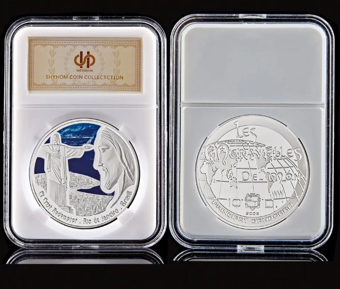 God Jesus Christianity Brazil Rio Landmark South America Lucky Silver Plated Coin Value