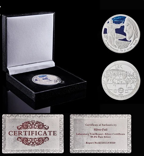 Real World Jesus Christianity Believer Brazil Rio Landmark South America Lucky Silver Collectible