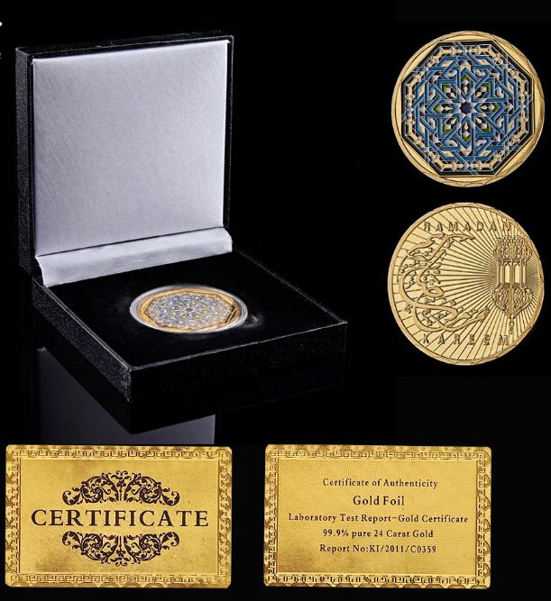Islam Muslim Believer Ramadan Kareem Festival 1OZ Souvenir Gold Replica Coin W/ Luxury
