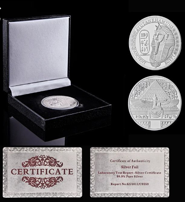 Ancient Egyptian Pyramids Sphinx Silver Plated Collectibles Challenge Art Coin