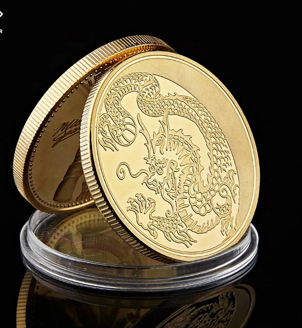 2023 Retail Russia Zodiac Dragon Fly Gold Plated Coin Animal Loong Rubles Alloy Coin Metal Crafts