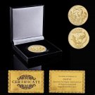China Culture Koi Fish Commemorative Gold Plated Coin Chinese Feng Shui Ancient Fu Fish