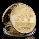 USA Jurassic Park Dinosaur Gold Plated Challenger Commemorative Coin Medal Gift