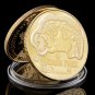 USA Jurassic Park Dinosaur Gold Plated Challenger Commemorative Coin Medal Gift