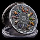 Chinese Twelve Zodiac Signs China Culture Taiji Astrology Collectible Coin Set Value For Luck Gifts