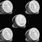 5PCS/Set Africa Egyptian Old Mythology Cat God Bastet Unique Silver Africa Coin Collection