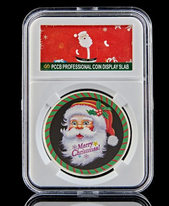 2023 Cute Santa Claus Decorating Figurines Silver Collectible Coin Children Gifts