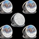 5PCS 2023 Merry Christmas Santa Claus Fine Silver Father Christmas Coin Snowman & Elk Gift