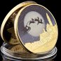 Merry Christmas Snowman Deer Gold/Silver Commemorative 1.57"*0.12" Coin