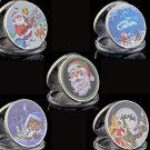 5PCS/Lot 2023 Merry Christmas All Type Silver Santa Claus Coin Set Elk Collection