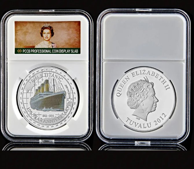 1912 RMS Titanic Large Ship Rose Heart of the Ocean Silver Euro Coin Enamel Medal Silver Coin