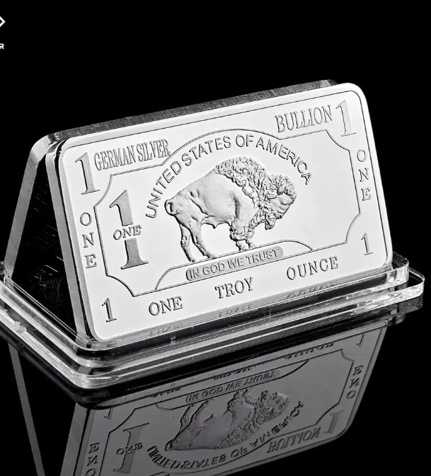 German Mint 1 Troy Ounce Buffalo German Silver Bullion Bar Replica Coins Collection