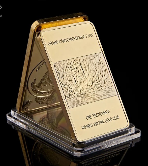 The American Bald Eagle Fine Gold Bullion Bar One Troy Ounce 100 Mills .999 Fine Gold Clad
