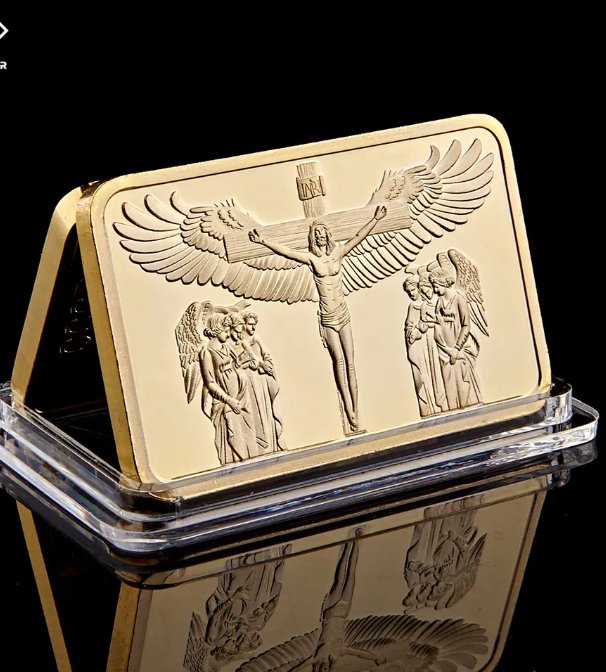 Gold /Silver Christ Good Friday Jesus And Angel Bullion Bar Souvenir Gold Bar For Christian