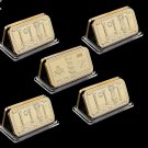 5PCS/Set Free and Accepted Masons Masonic Symbol Token Gold Bullion Bar Collectibles