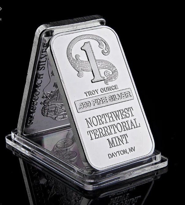 Northwest Territorial Mint Dayton NV 1 Troy Ounce .999 Fine Sliver Plated Bar Replica Bullion