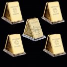5PCS Deutsche Marine Die Bismarck Battleship Gold Plated Bullion Bar Germany Navy