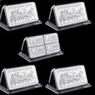 5PCS USA Souvenir Medallion Bar Replica Stagecoach 1/4 Ounce 999 Silver Divisible Bar