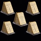 5PCS Souvenir World Christ Jesus 1 OZ Gold Clad Bullion Bar Jesus&Angel Commem