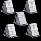 5PCS Deutsche Eagle Rare 1 Ounce Silver Bar 999 German Cross Bar Clear Acrylic Capsule