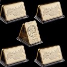 5PCS Souvenir Replica Gold Bar Russia National Emblem Soviet USSR Collectible Coins