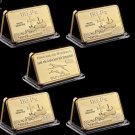 5PC Deutsche WWII 116.PZ Tank Division Replica Gold Bullion Bar Fine 999/1000 Reichs