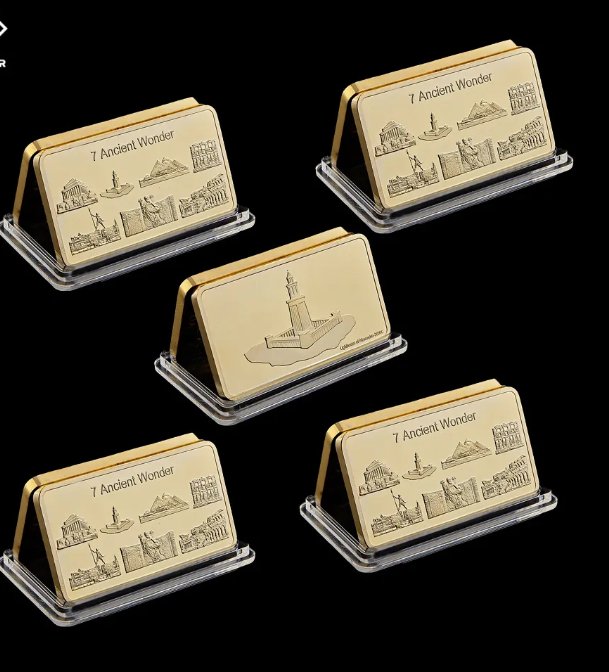 5PCS World's Seven Wonders Souvenir Old Culture Coin Collectible Gifts