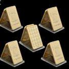 5PCS United Kingdom Replica Gold Bars Bell Fine Gold Clad Bar Bullion Collection