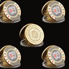 5PCS Big Slick Entertaining 3D Poker Chip Colorful Casino Metal Coin W/ Coin Capsule