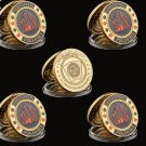 5Pcs/lot Texas Hold'em Chips Metal Press Models ALL IN Brands Poker Chip Guard Token Coin Set
