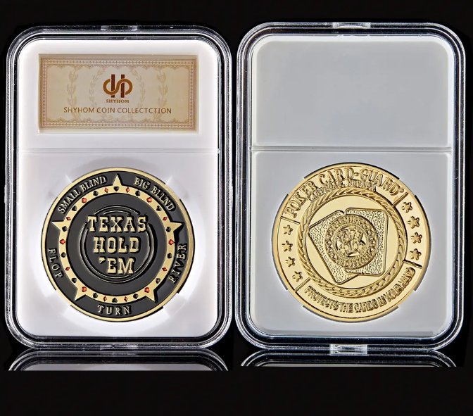 Texas Hold'em Guard Card Cover Chip Poker Casino Token Commemorative Coin