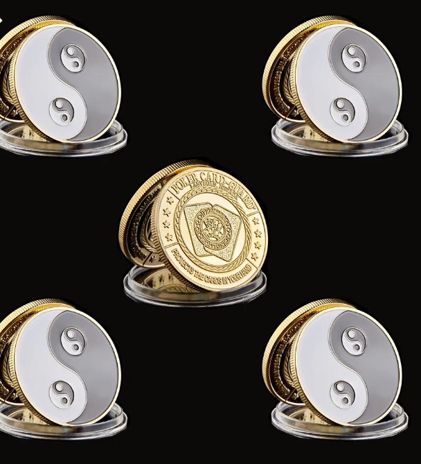 5PCS Poker Card Guard Chinese Tai Chi Black White Taoism Sign Ancient Eight Diagrams