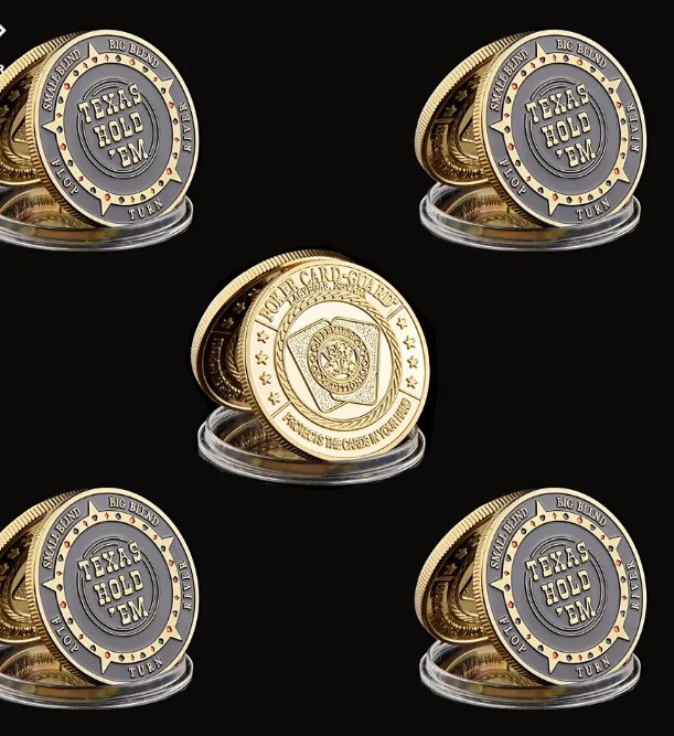 5PCS USA Texas Hold'em Flop Turn River Big Small Blind Poker Chip Guards Card Good Luck
