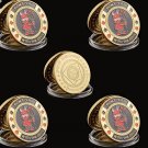 5PCS Gold Poker Card Guard Poker Chip Don't Play with The Devil" Casino Collectible