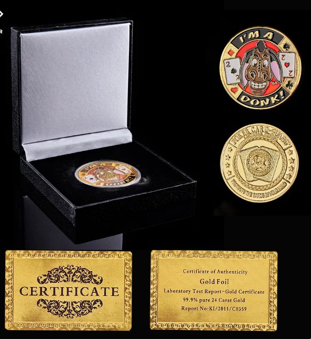 Poker Card Guard Token Green Clover Good Luck Collectible Coin W/ High-end Box Protection