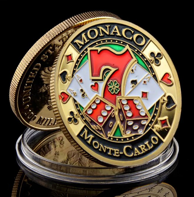 Monaco Carlo Casino Limited Edition Gold Plated Coin Poker Card Guard Collection
