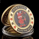 Poker Chip Don't Play with The Devil" Casino Challenge Metal Coin Plated Gold Poker