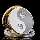 Chinese Tai Chi Black White Taoism Sign Ancient Eight Diagrams Gold Coin Collection