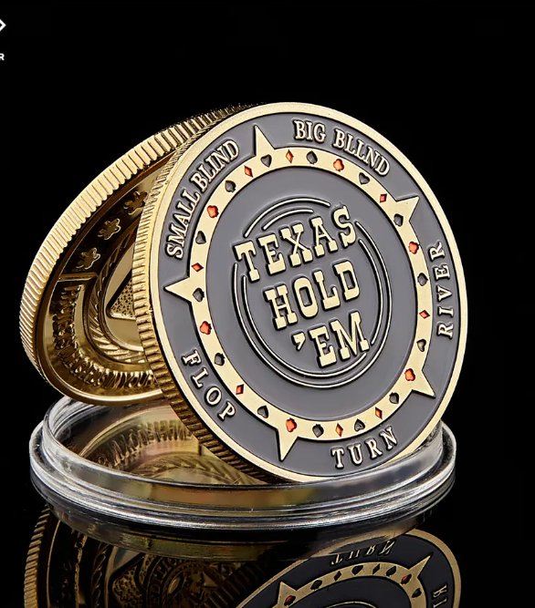 Texas Hold'em Flop Turn River Big Small Blind Poker Chip Guards Card Coin