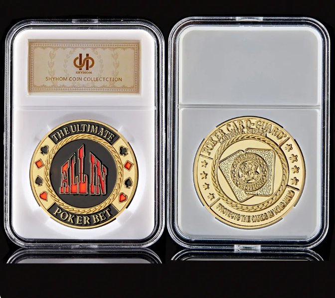 Texas Hold'em Poker Chip The Ultimate Poker Bet"ALL IN" Poker Chip Guard Commem